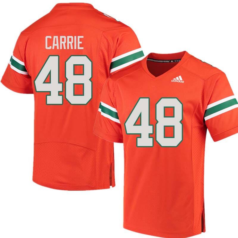 Adidas Miami Hurricanes #48 Calvin Carrie College Football Jerseys Sale-Orange - Click Image to Close